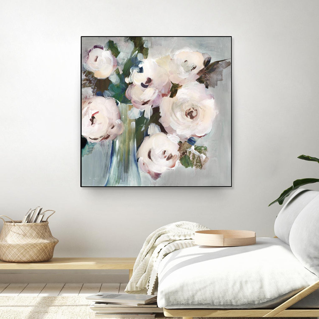Pale Pink Bouquet I by Valeria Mravyan on GIANT ART - grey floral