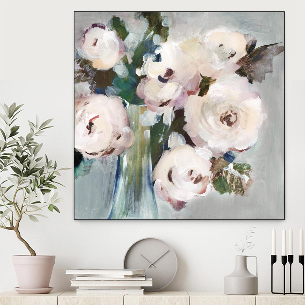 Pale Pink Bouquet I par Valeria Mravyan sur GIANT ART - floral gris