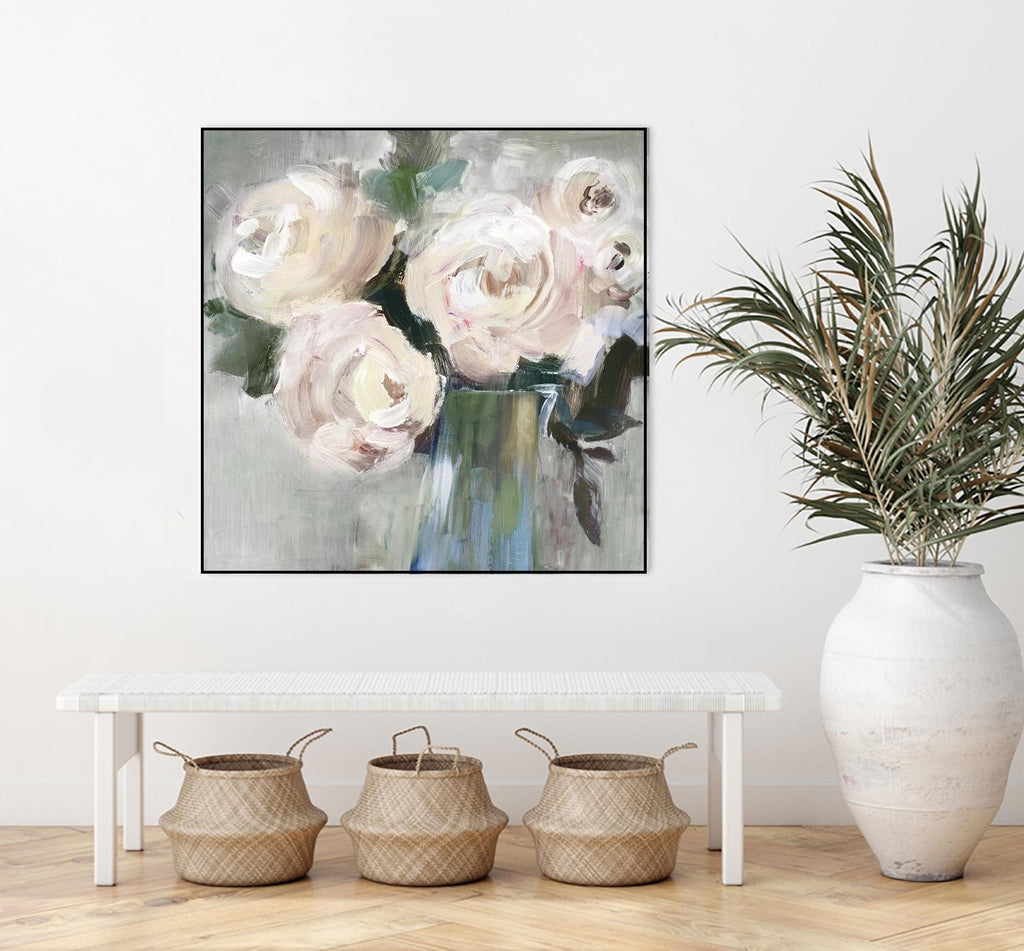 Bouquet rose pâle II par Valeria Mravyan sur GIANT ART - floral vert