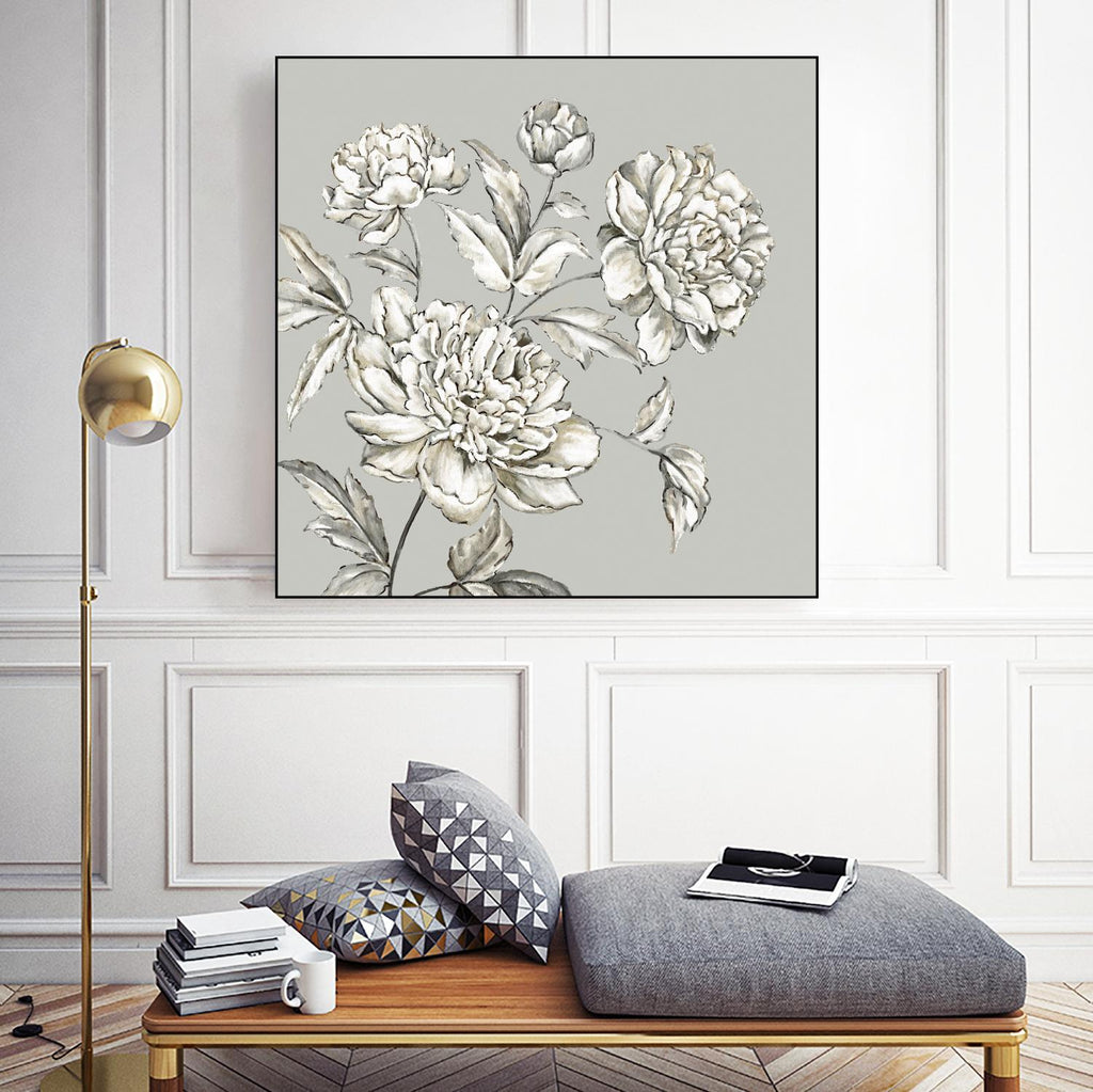 Botany I by Eva Watts on GIANT ART - beige floral