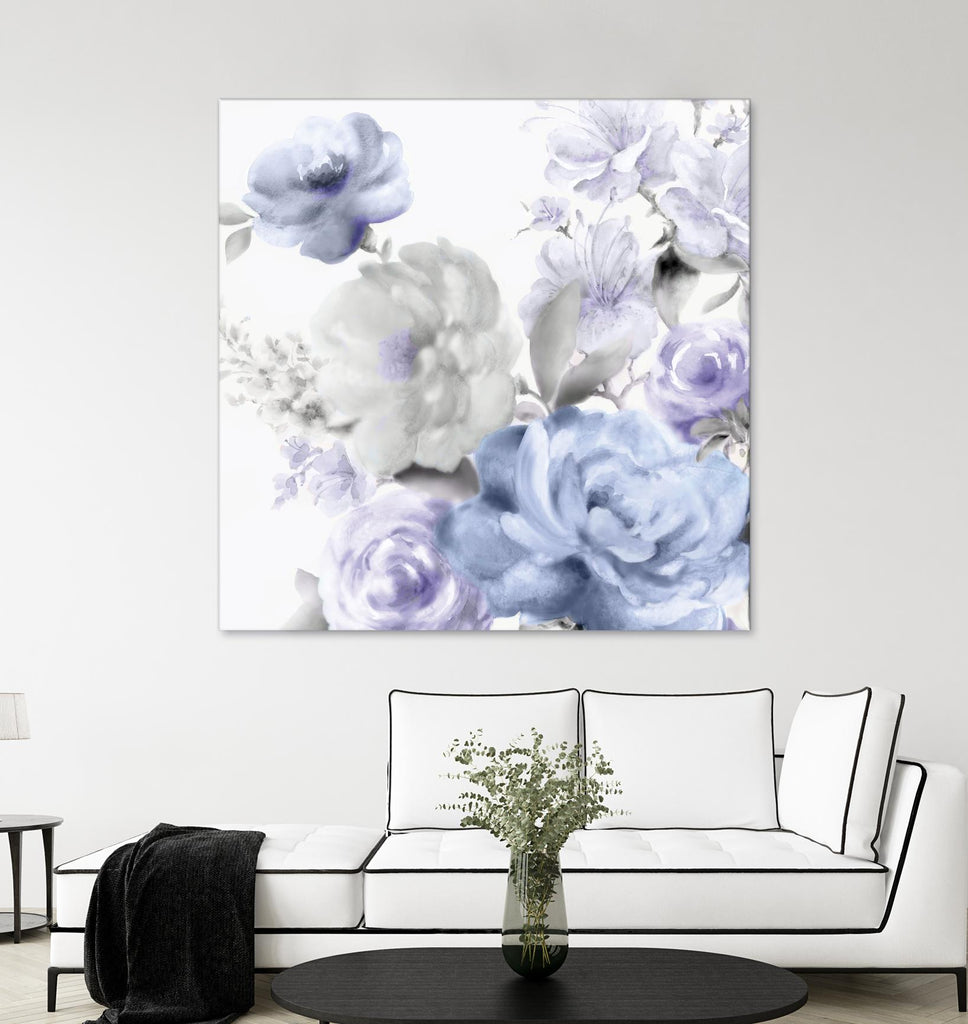 Light Floral II by Eva Watts on GIANT ART - blue floral