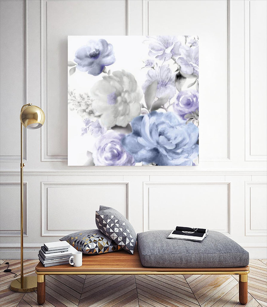 Light Floral II by Eva Watts on GIANT ART - blue floral