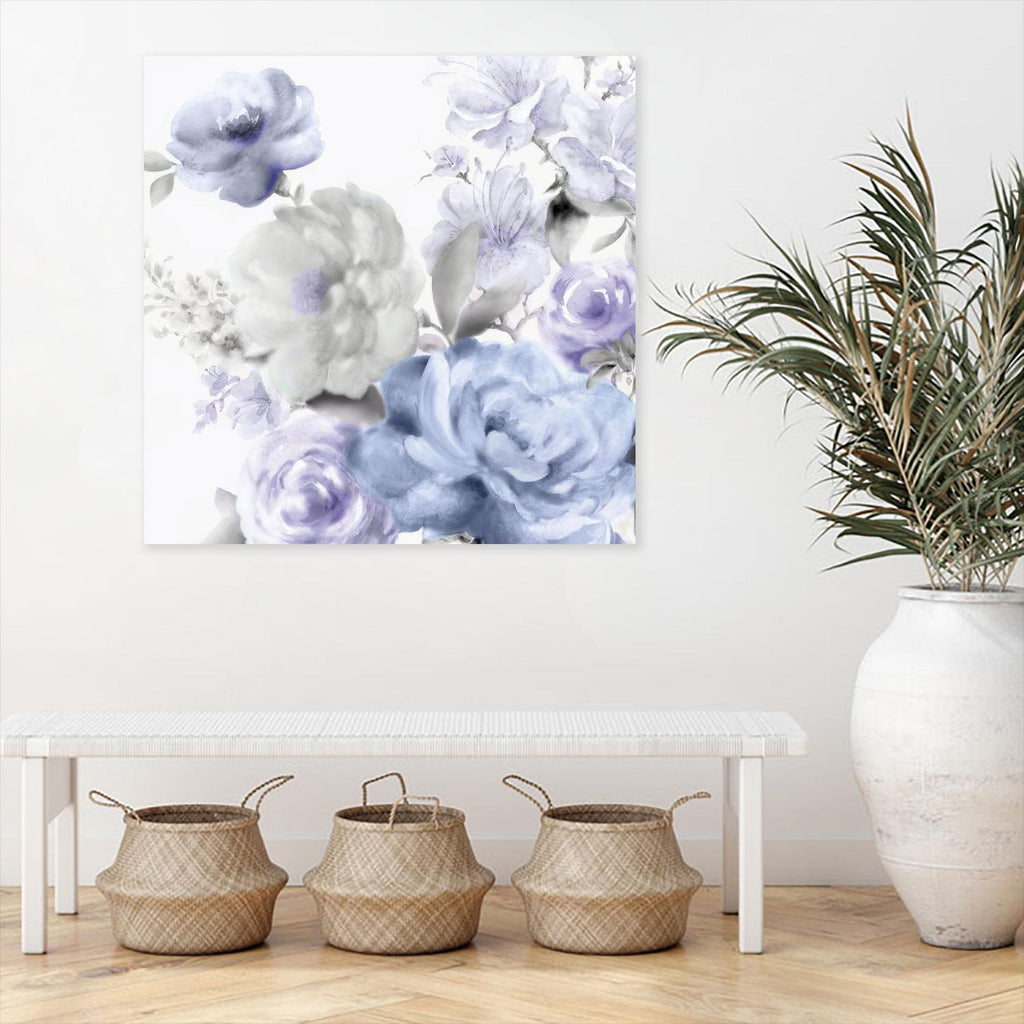 Light Floral II par Eva Watts sur GIANT ART - floral bleu