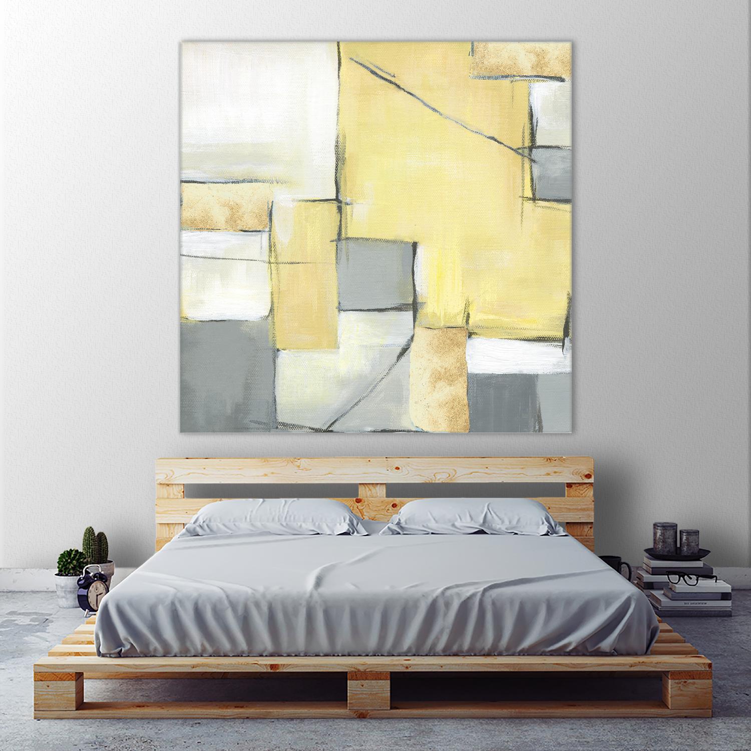 Golden Abstract II by Eva Watts on GIANT ART - white abstract