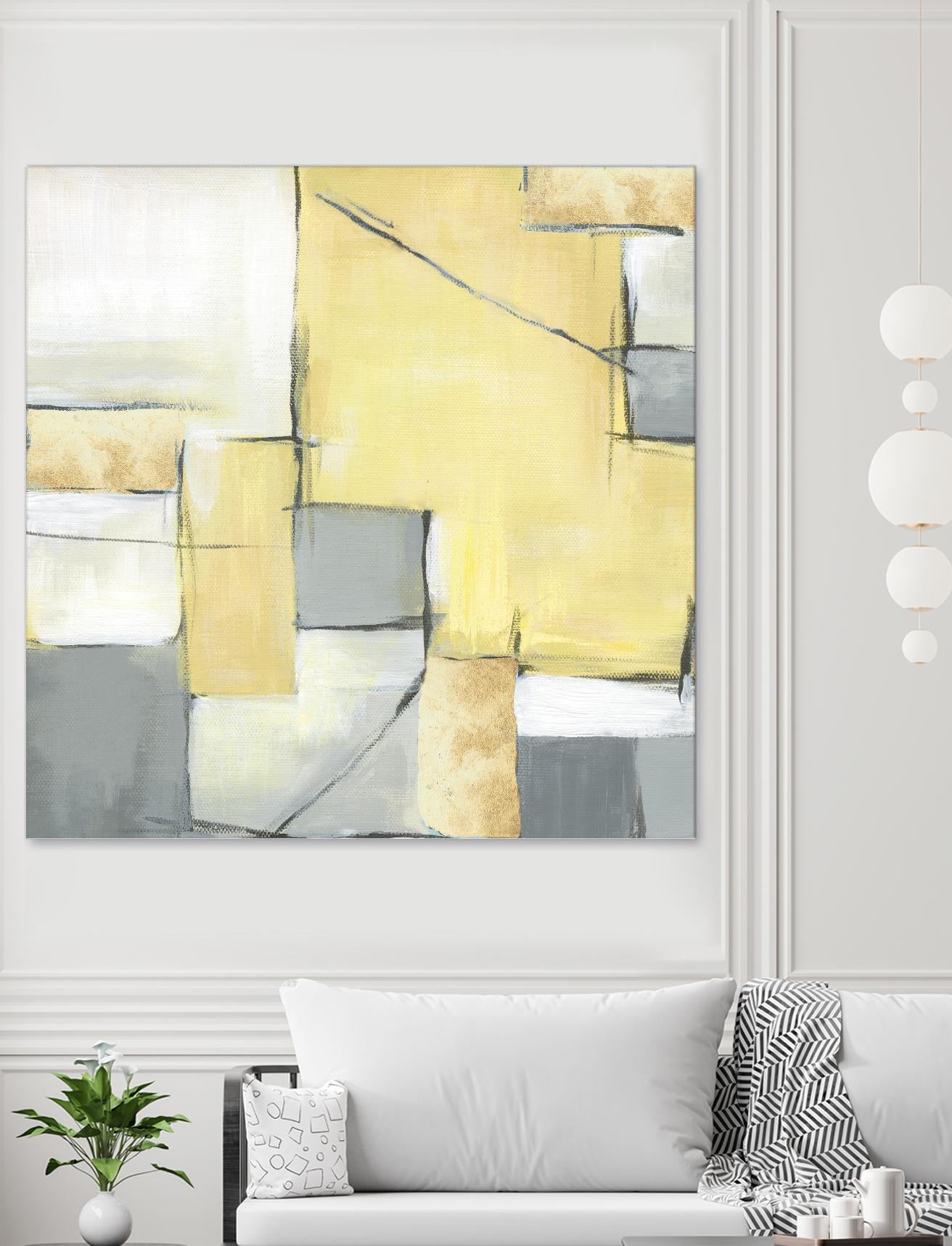 Golden Abstract II by Eva Watts on GIANT ART - white abstract