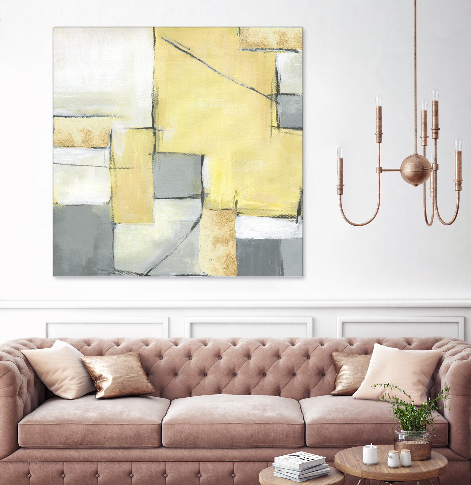 Golden Abstract II by Eva Watts on GIANT ART - white abstract