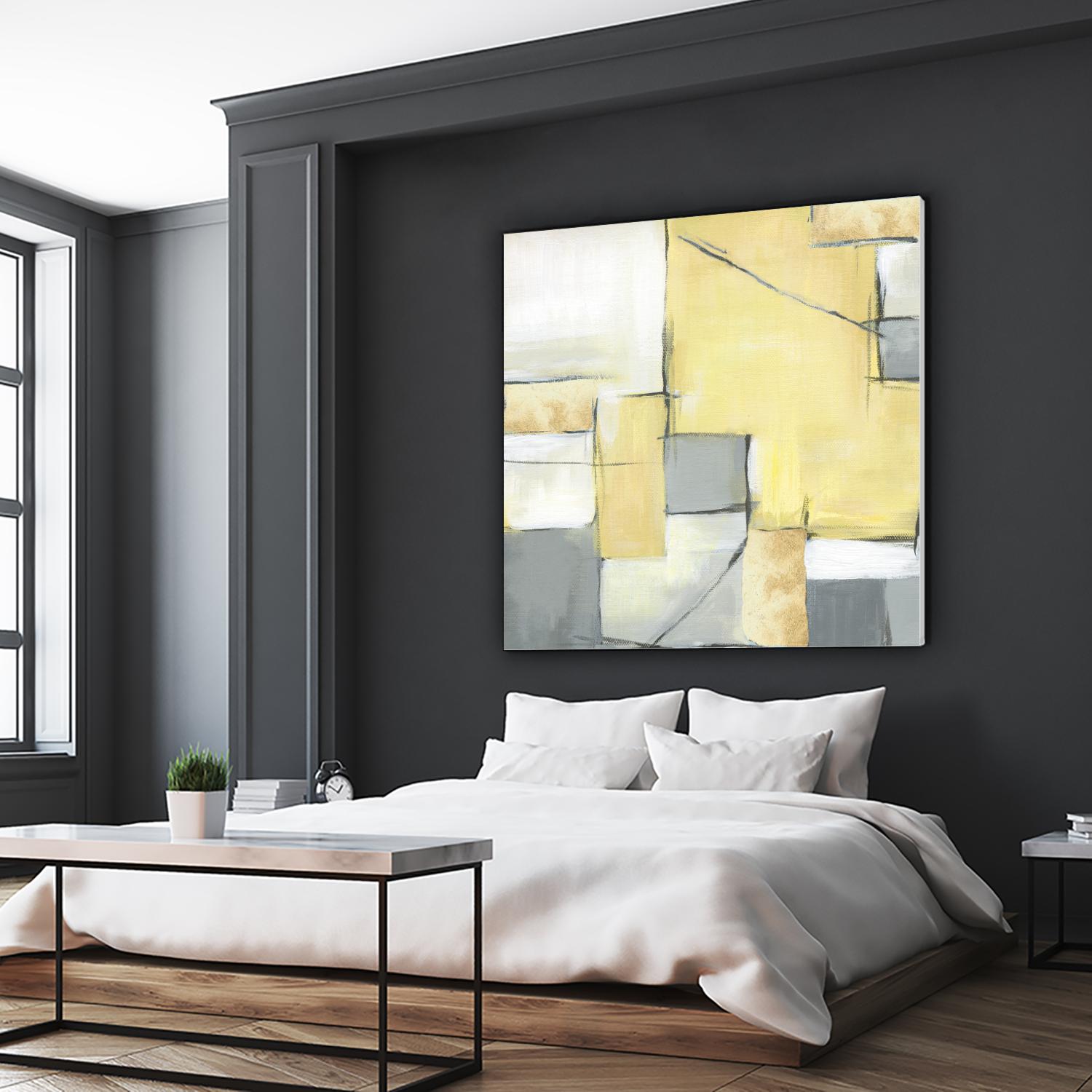 Golden Abstract II by Eva Watts on GIANT ART - white abstract