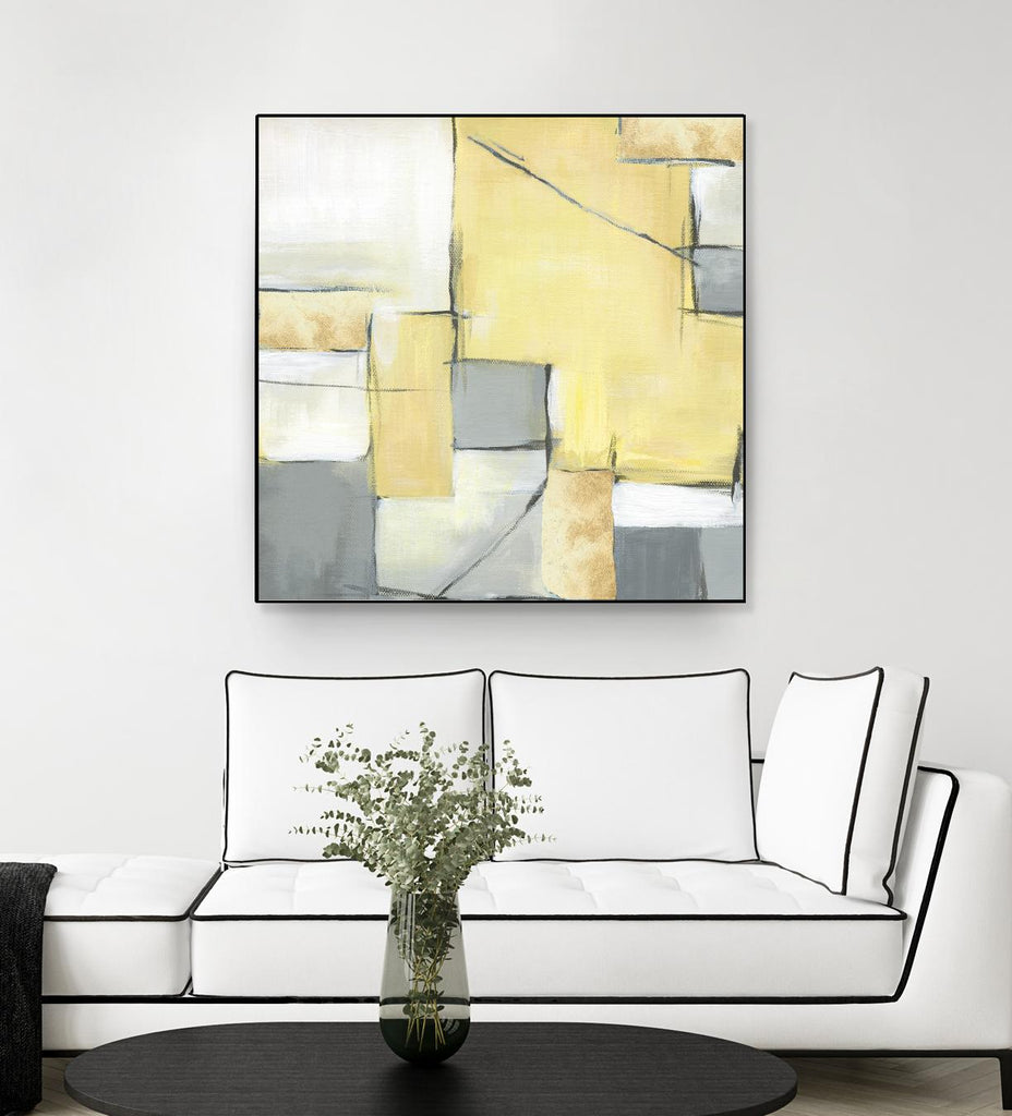 Golden Abstract II by Eva Watts on GIANT ART - white abstract