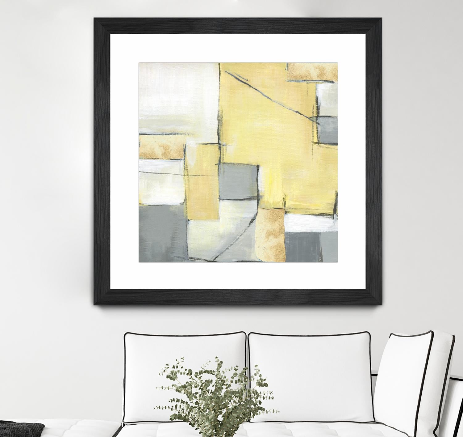 Golden Abstract II by Eva Watts on GIANT ART - white abstract