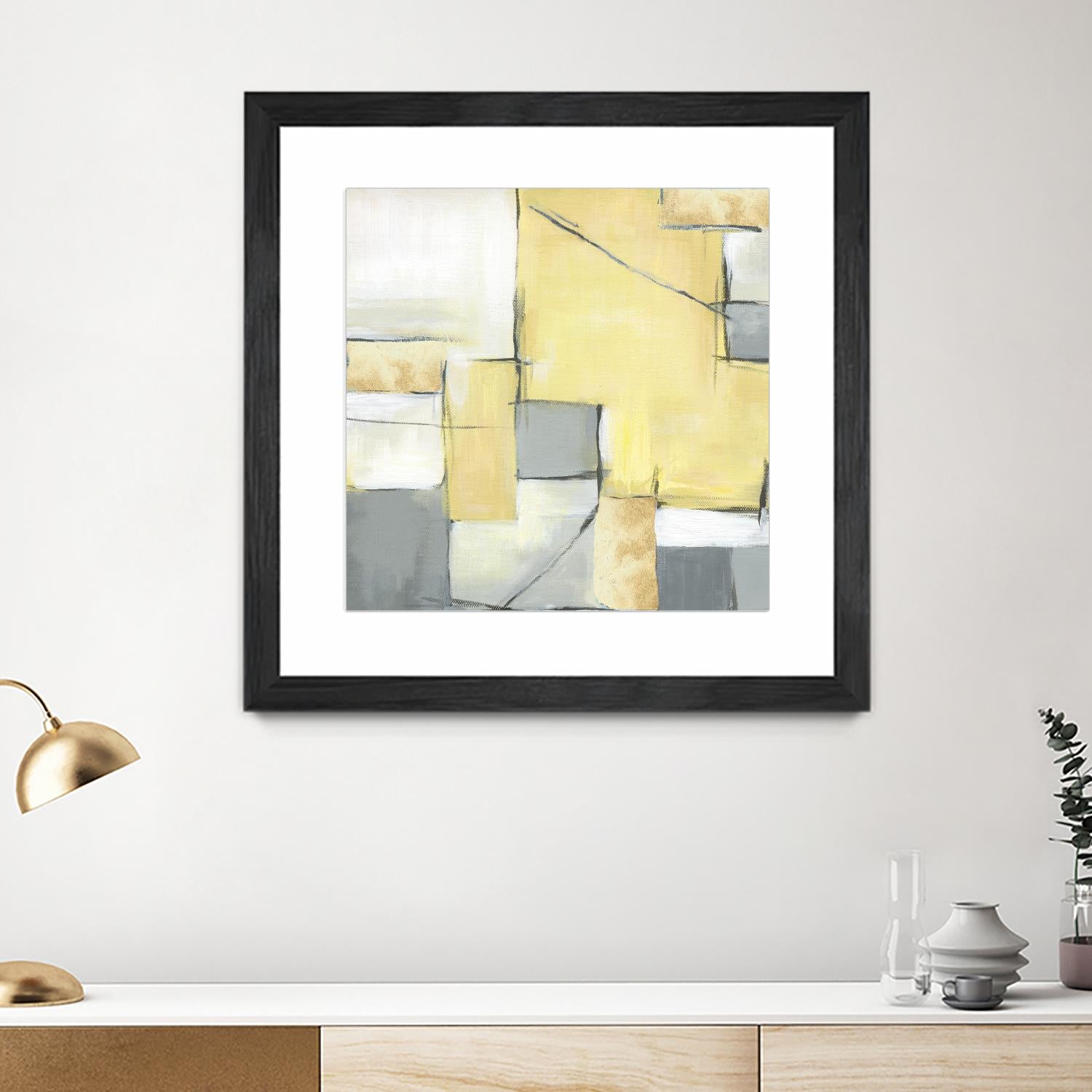 Golden Abstract II by Eva Watts on GIANT ART - white abstract