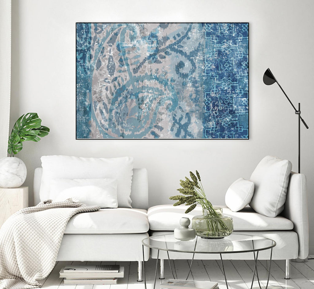 Elégance abstraite bleue I par Eva Watts sur GIANT ART - abstraction bleue