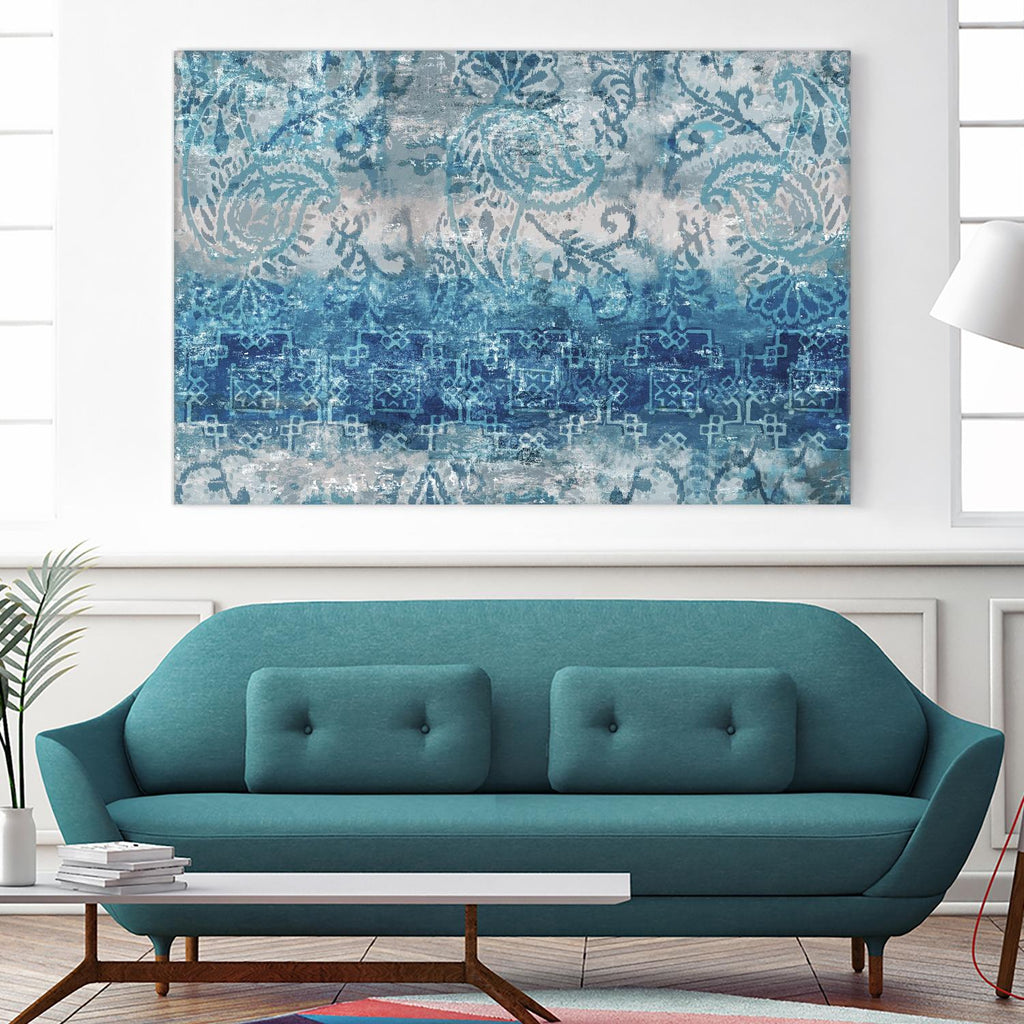 Blue Abstract Elegance II par Eva Watts sur GIANT ART - abstrait blanc