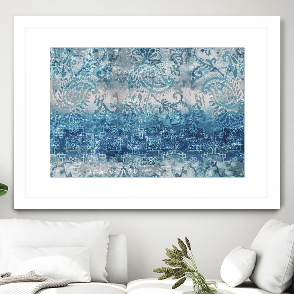 Blue Abstract Elegance II par Eva Watts sur GIANT ART - abstrait blanc