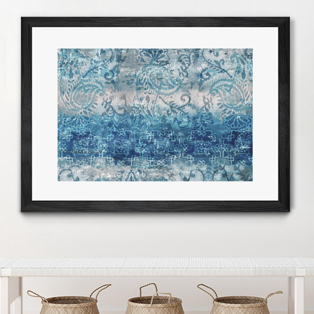 Blue Abstract Elegance II by Eva Watts on GIANT ART - white abstract