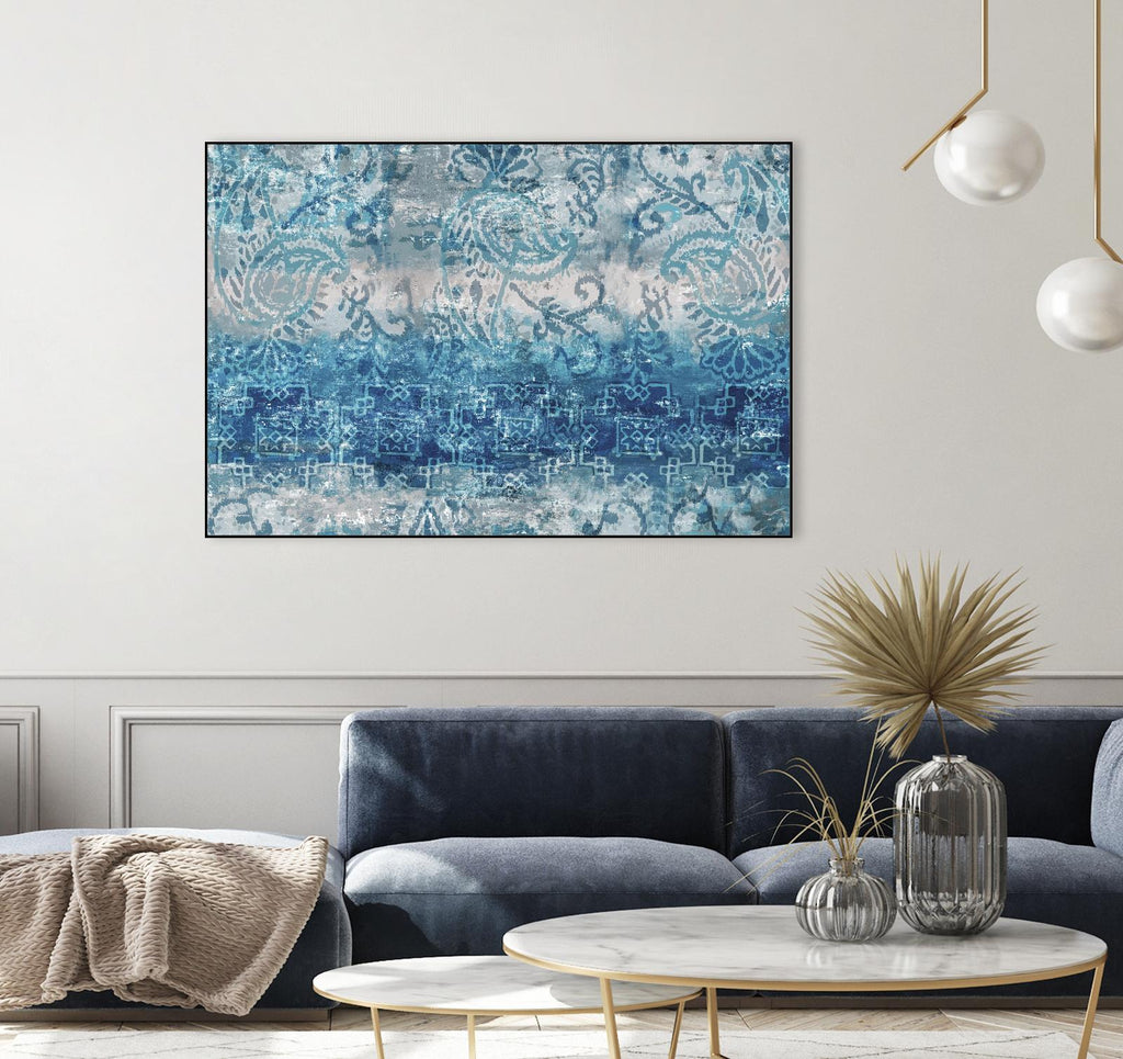 Blue Abstract Elegance II by Eva Watts on GIANT ART - white abstract