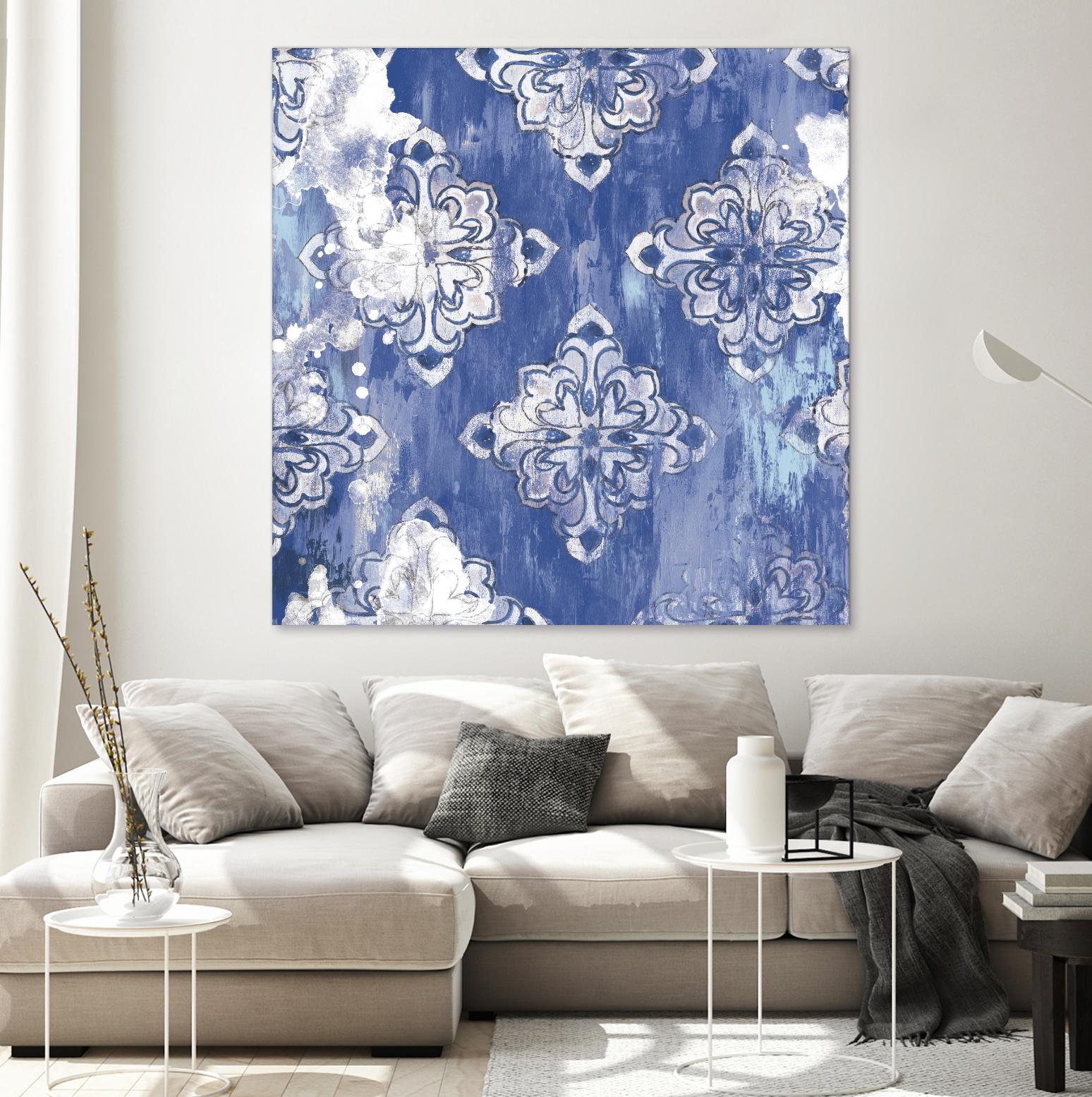 Blue Ex I by Eva Watts on GIANT ART - white abstract