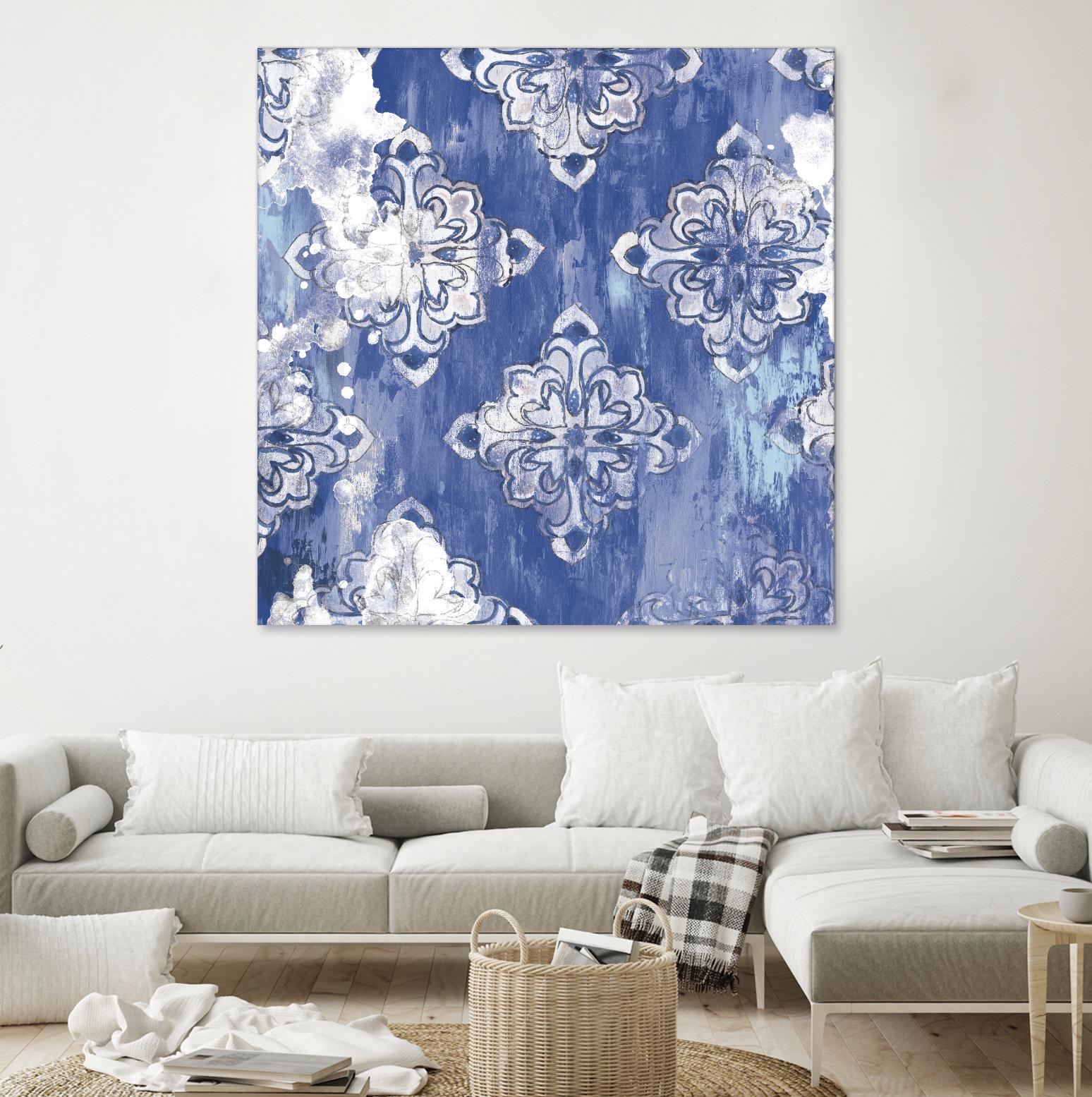 Blue Ex I by Eva Watts on GIANT ART - white abstract