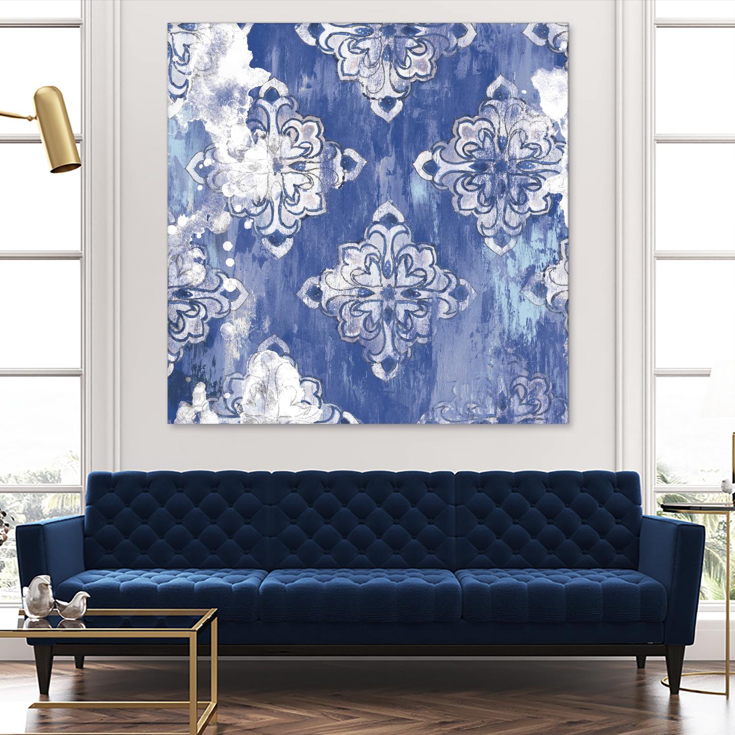 Blue Ex I by Eva Watts on GIANT ART - white abstract