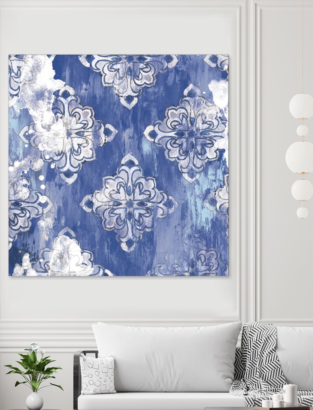 Blue Ex I by Eva Watts on GIANT ART - white abstract