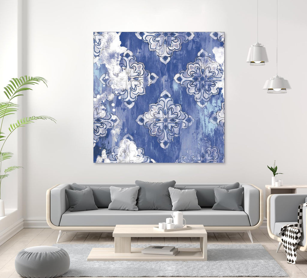 Blue Ex I by Eva Watts on GIANT ART - white abstract