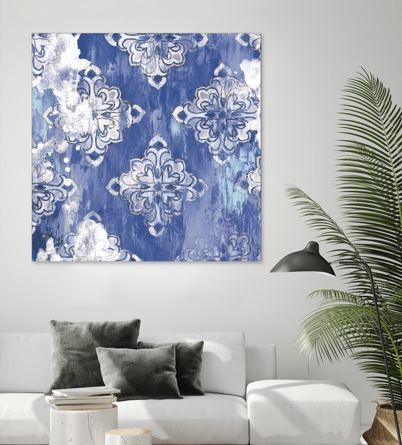 Blue Ex I by Eva Watts on GIANT ART - white abstract
