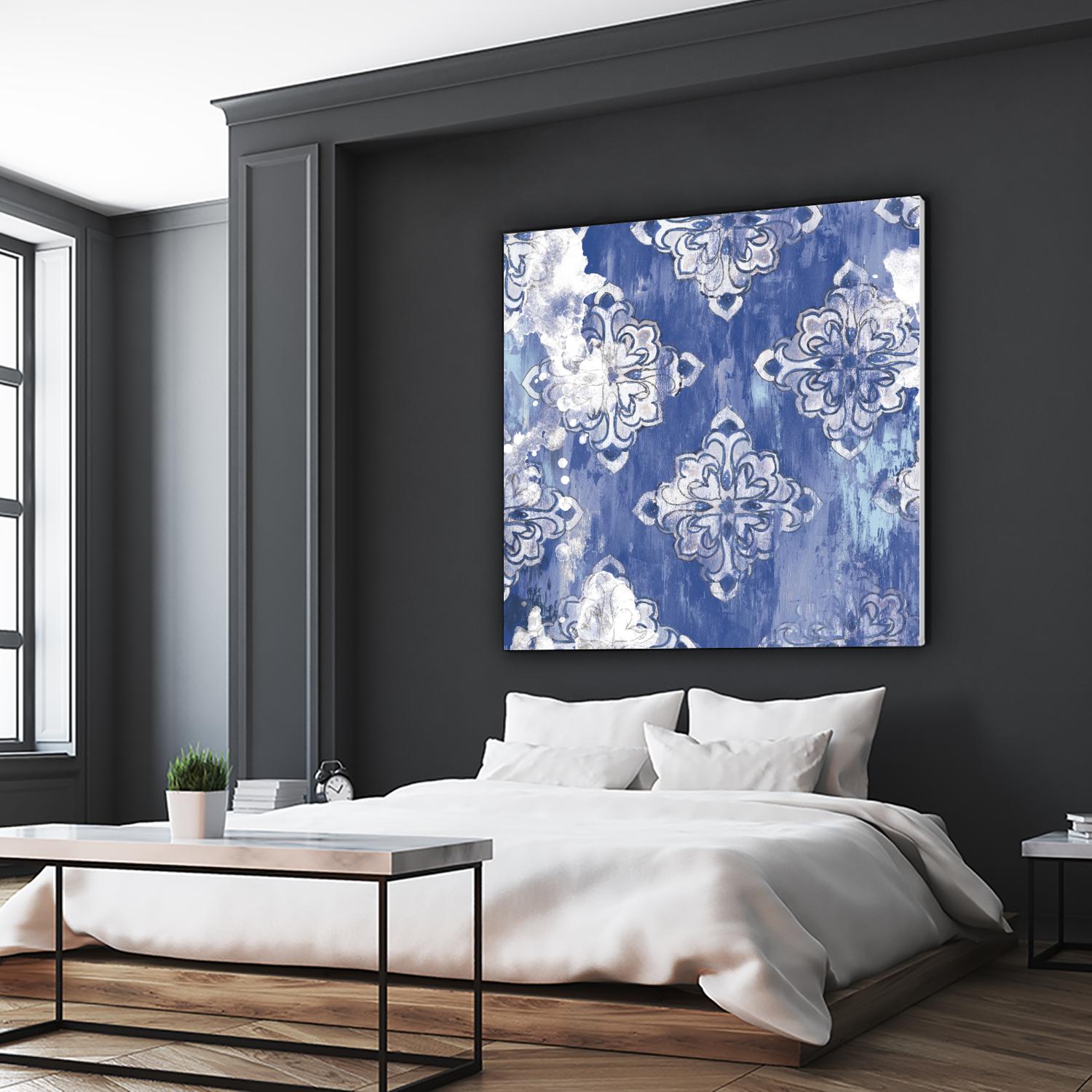 Blue Ex I by Eva Watts on GIANT ART - white abstract