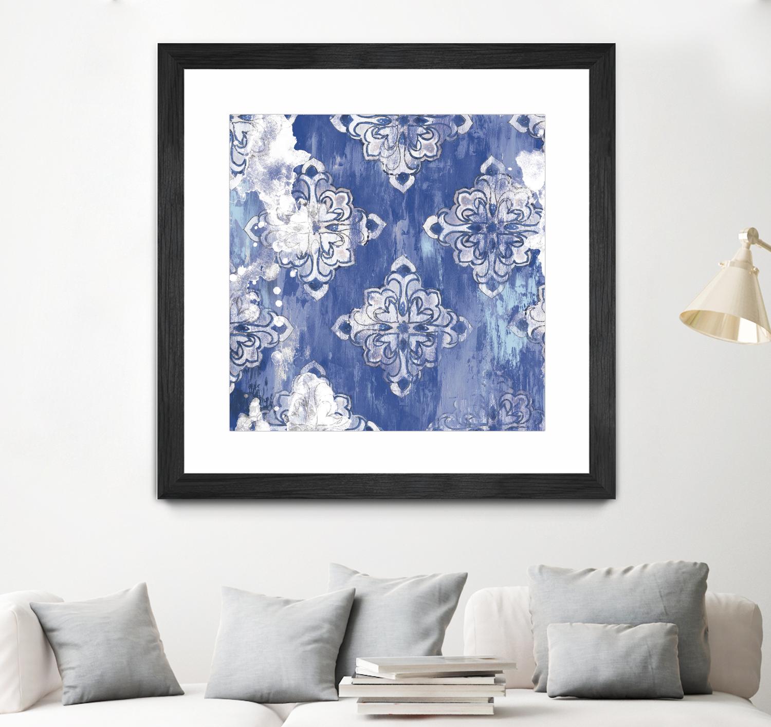 Blue Ex I by Eva Watts on GIANT ART - white abstract