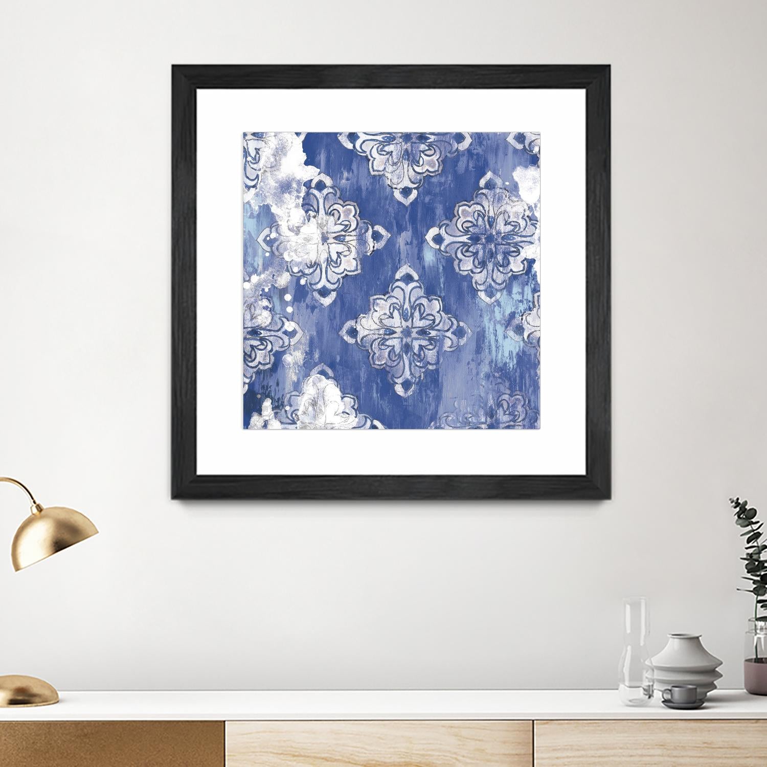 Blue Ex I by Eva Watts on GIANT ART - white abstract