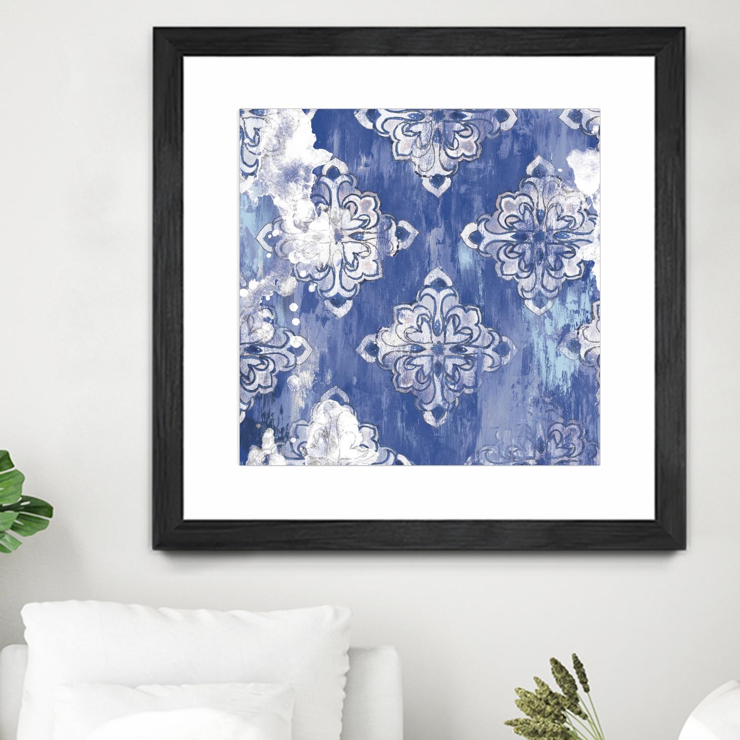 Blue Ex I by Eva Watts on GIANT ART - white abstract