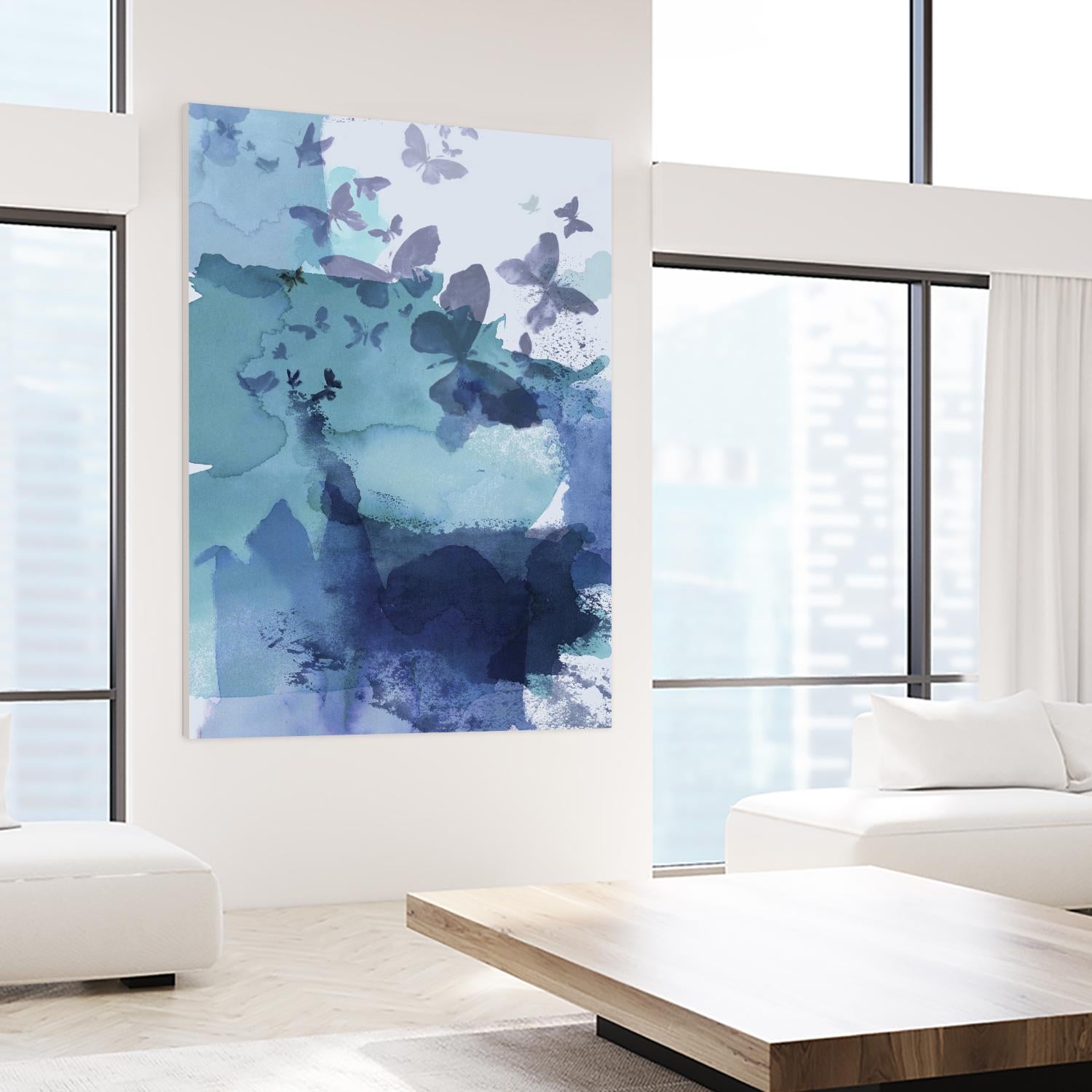 Tides II by Eva Watts on GIANT ART - cyan wildlife