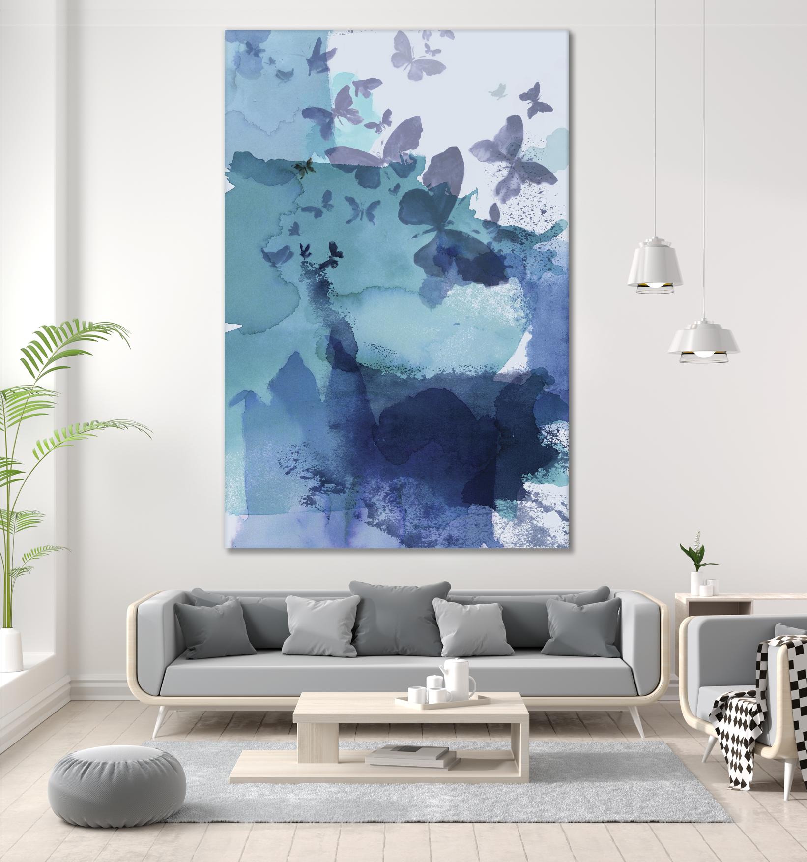 Tides II by Eva Watts on GIANT ART - cyan wildlife