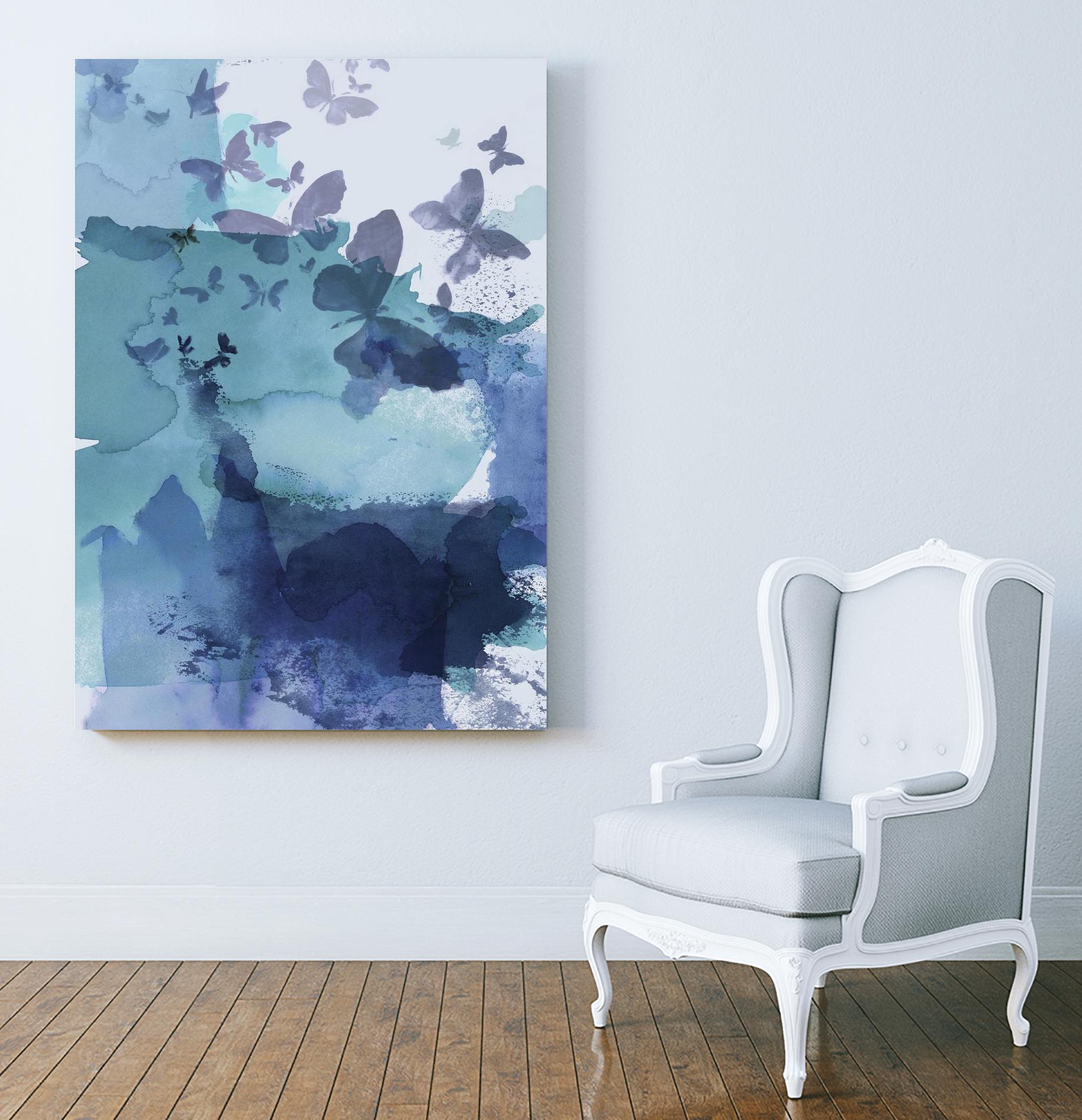 Tides II by Eva Watts on GIANT ART - cyan wildlife