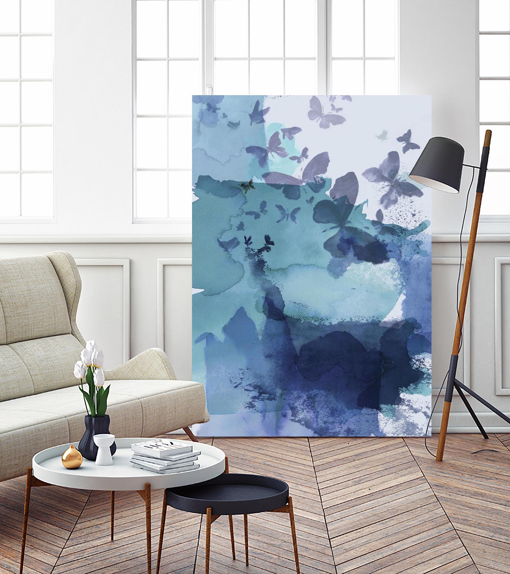 Tides II by Eva Watts on GIANT ART - cyan wildlife