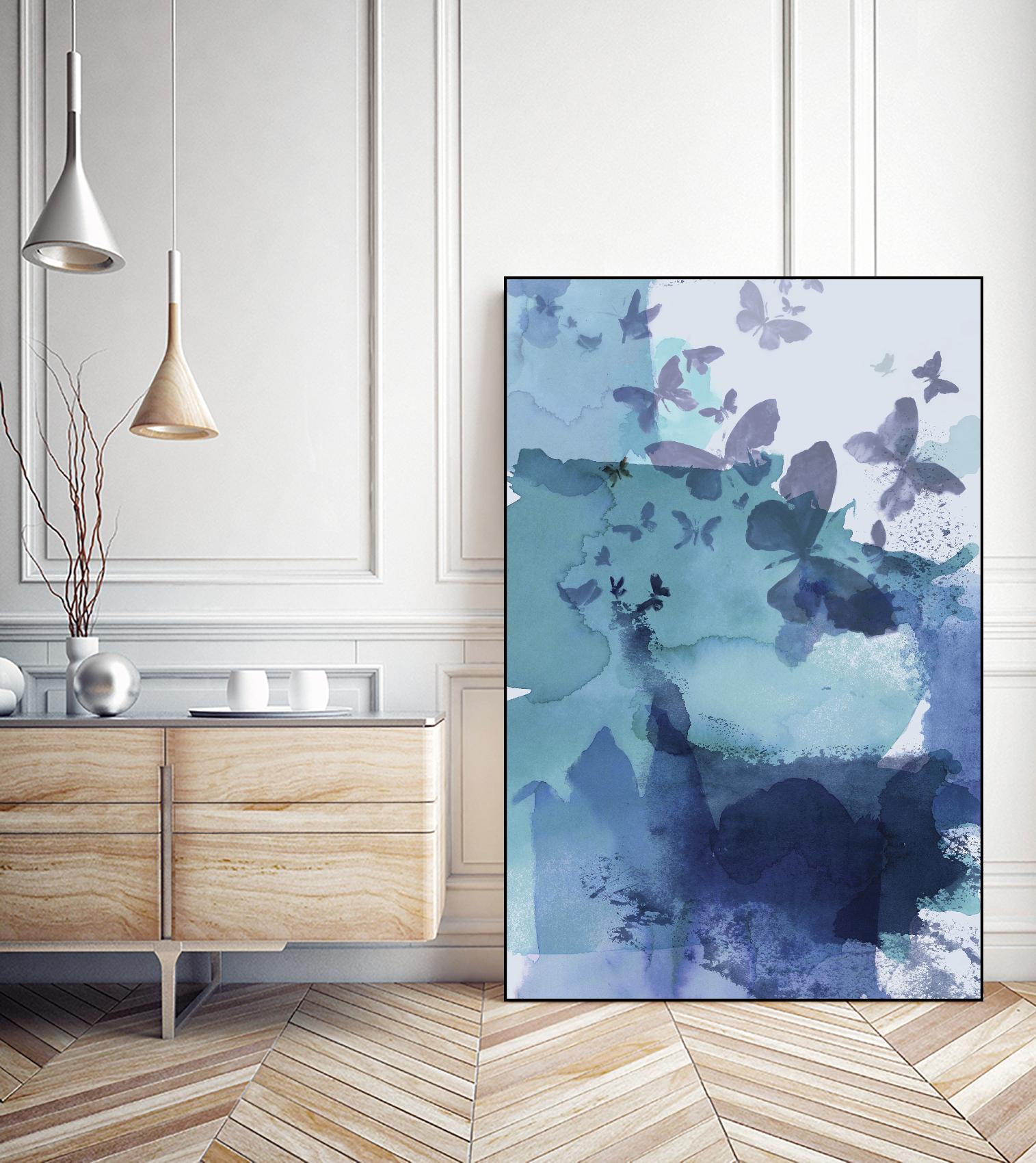 Tides II by Eva Watts on GIANT ART - cyan wildlife