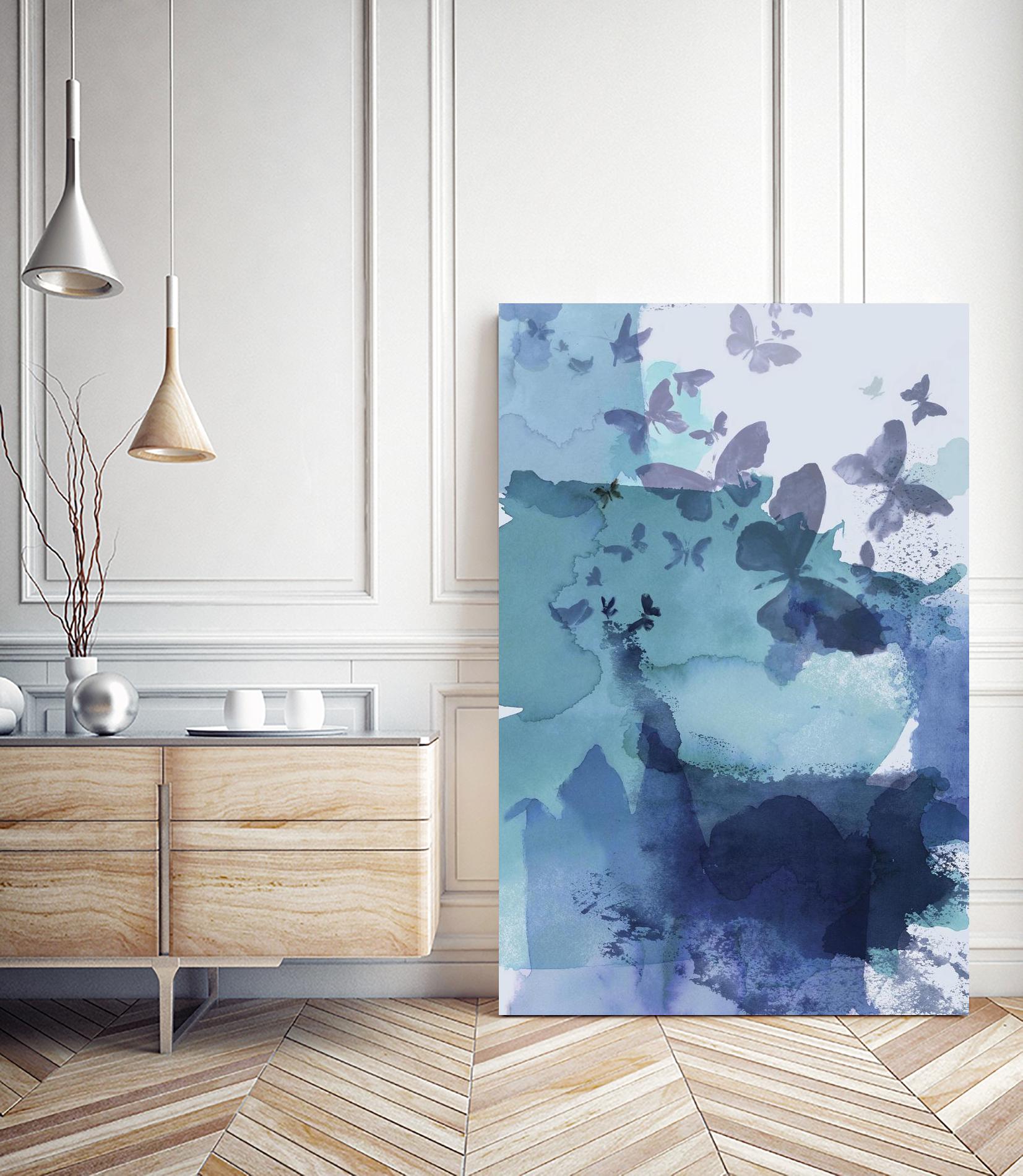 Tides II by Eva Watts on GIANT ART - cyan wildlife