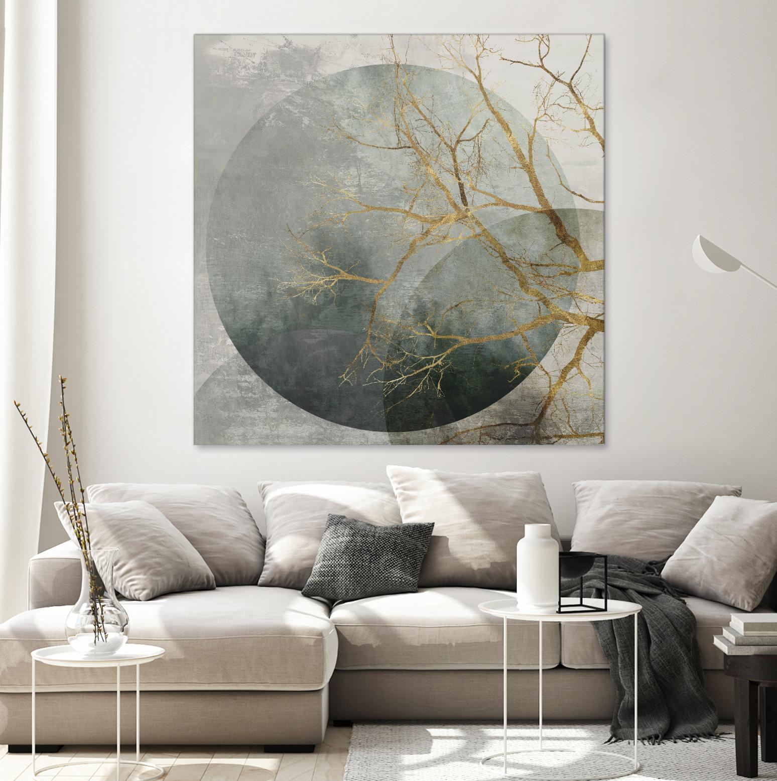 Mid Night II by Eva Watts on GIANT ART - gold trees