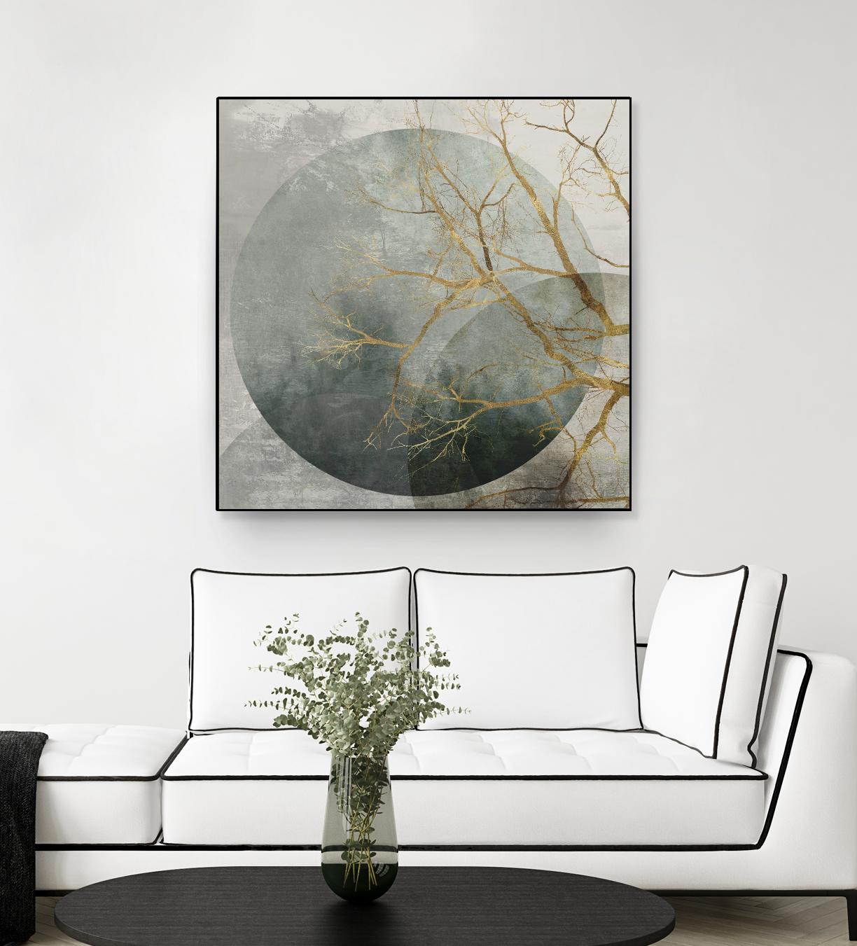 Mid Night II by Eva Watts on GIANT ART - gold trees