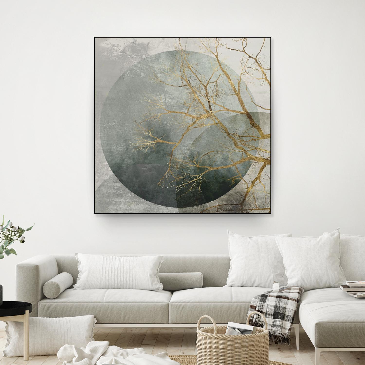 Mid Night II by Eva Watts on GIANT ART - gold trees