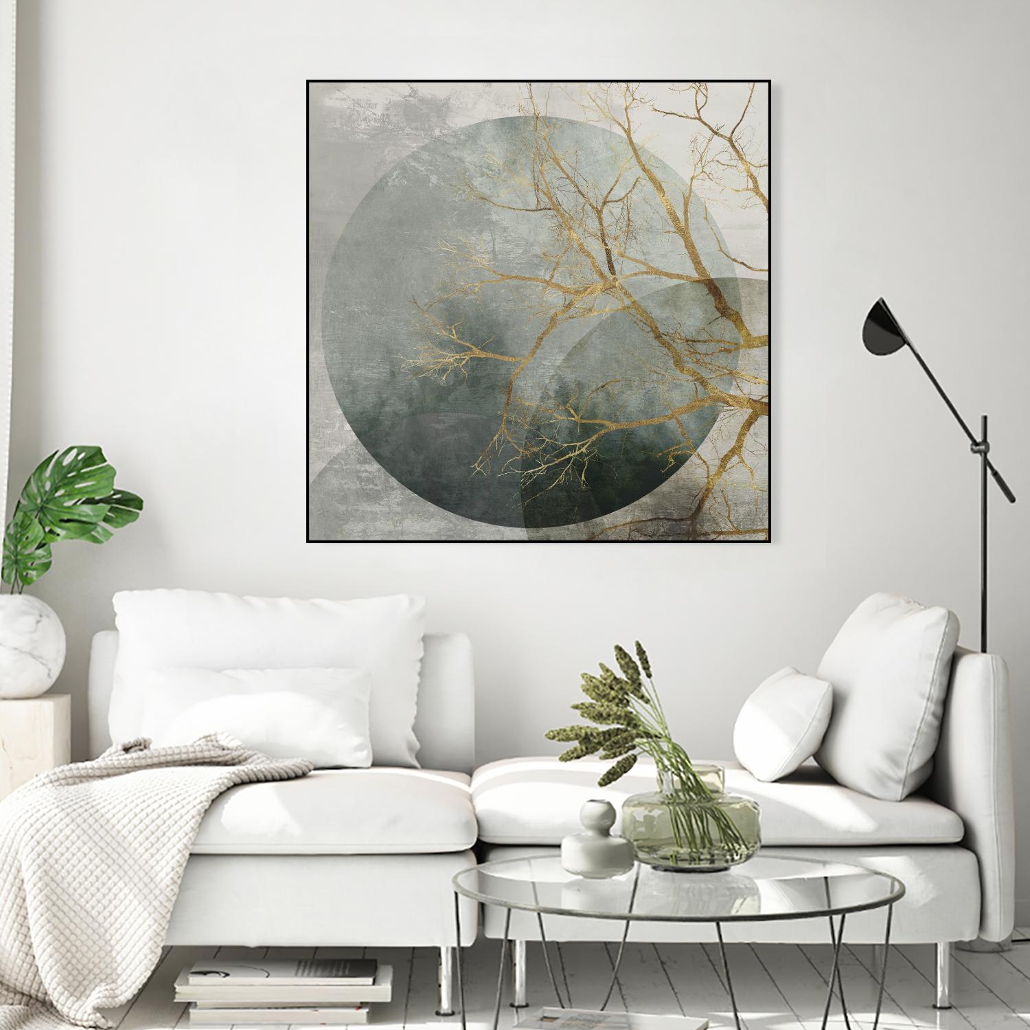 Mid Night II by Eva Watts on GIANT ART - gold trees