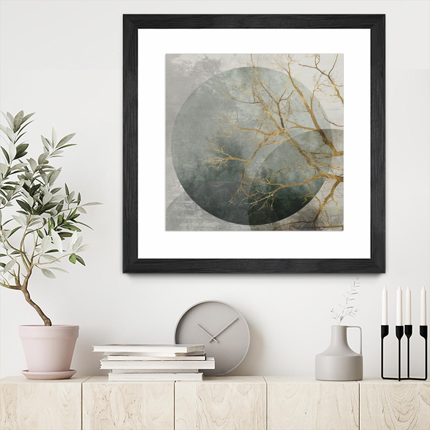 Mid Night II by Eva Watts on GIANT ART - gold trees