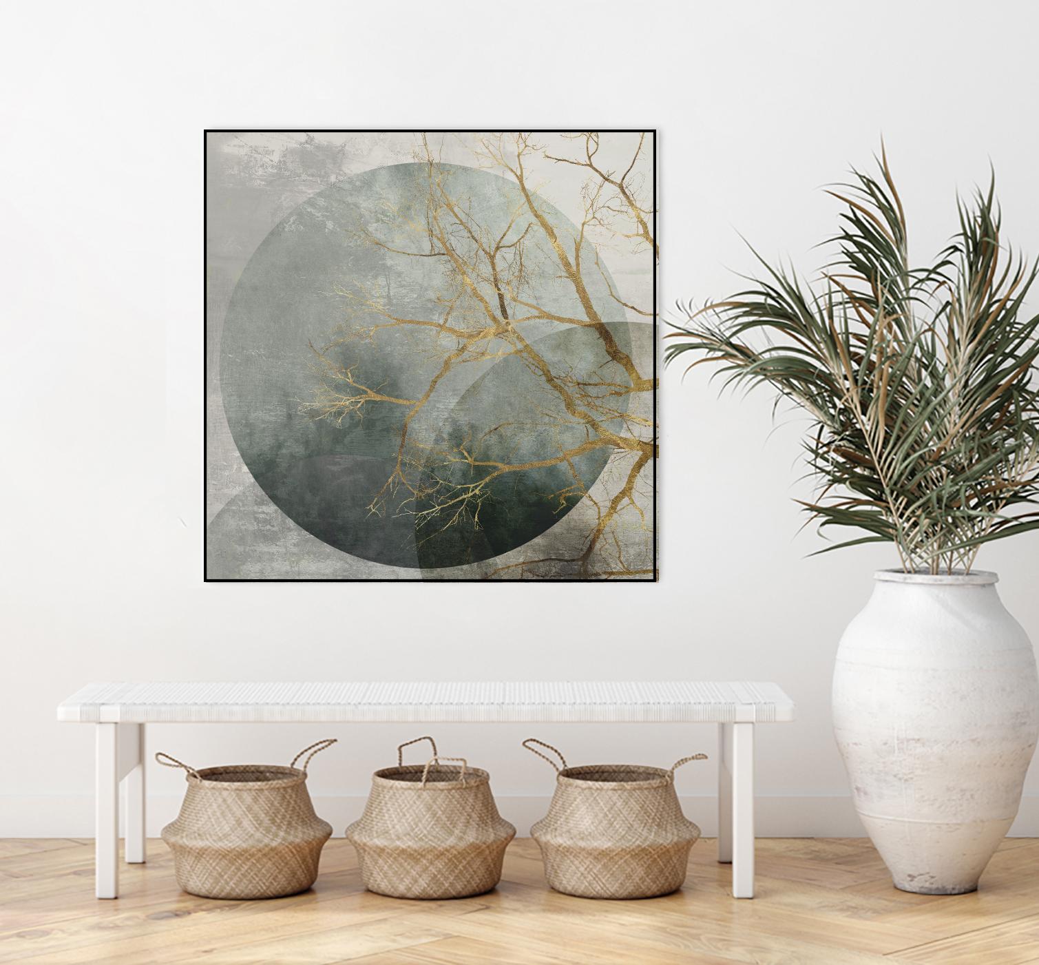 Mid Night II by Eva Watts on GIANT ART - gold trees