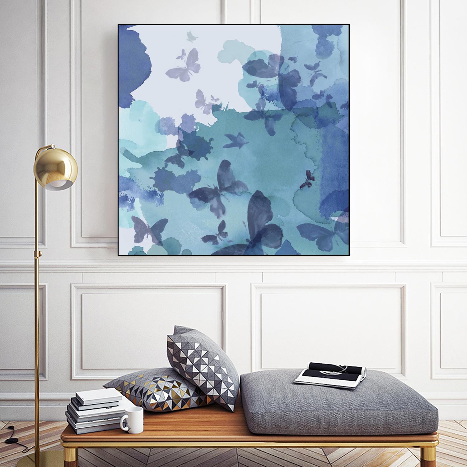 Drift II by Eva Watts on GIANT ART - cyan wildlife