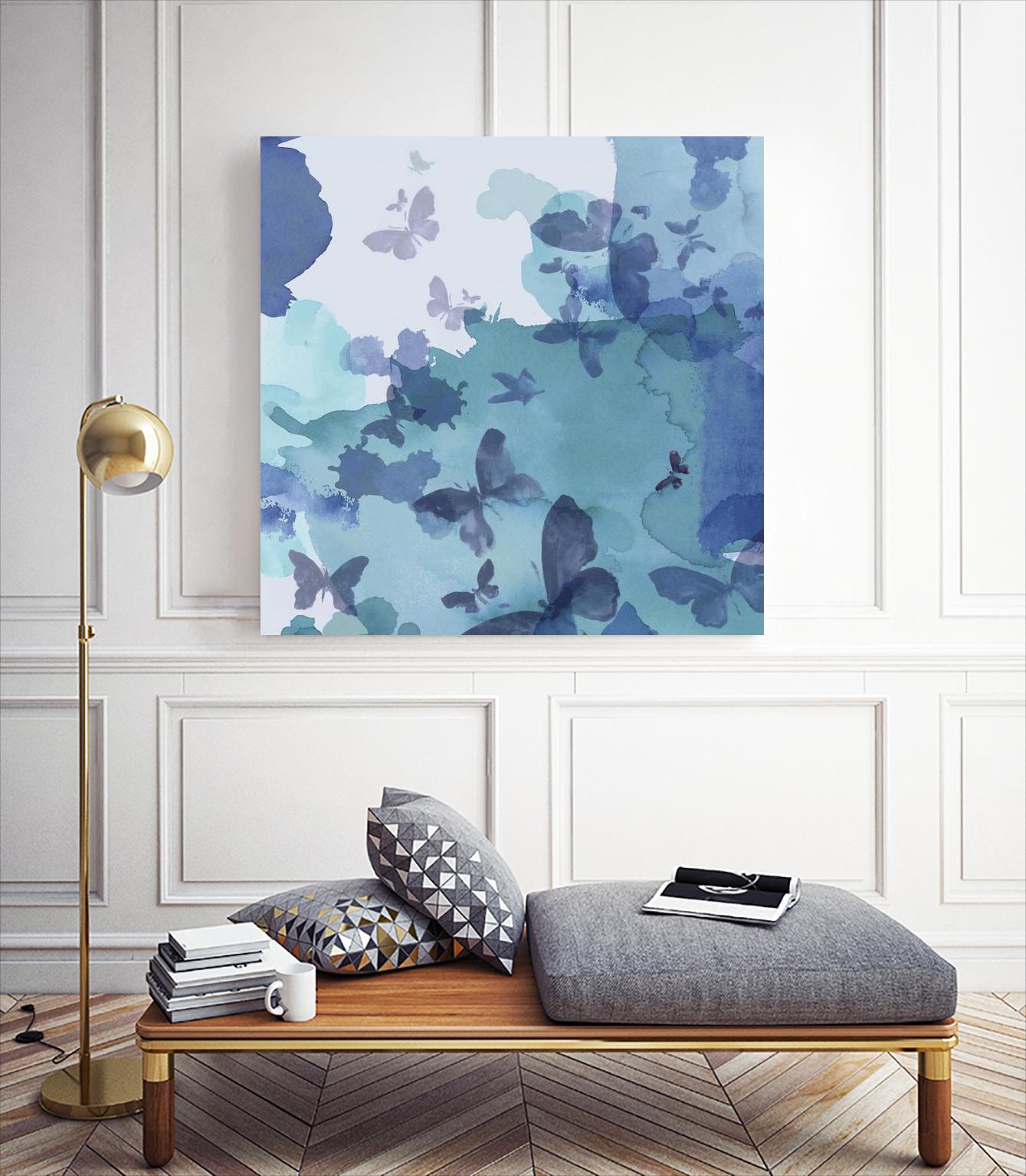 Drift II by Eva Watts on GIANT ART - cyan wildlife