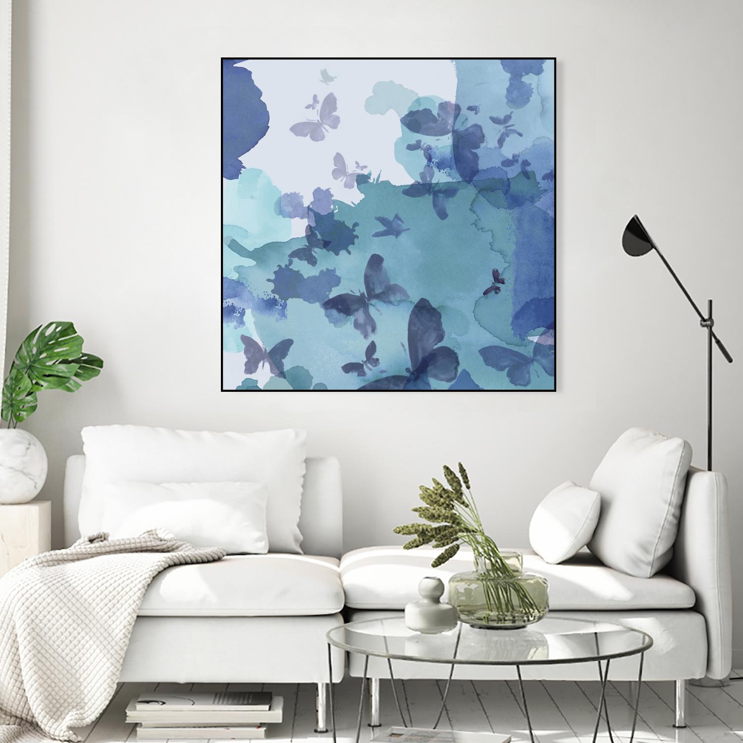 Drift II by Eva Watts on GIANT ART - cyan wildlife