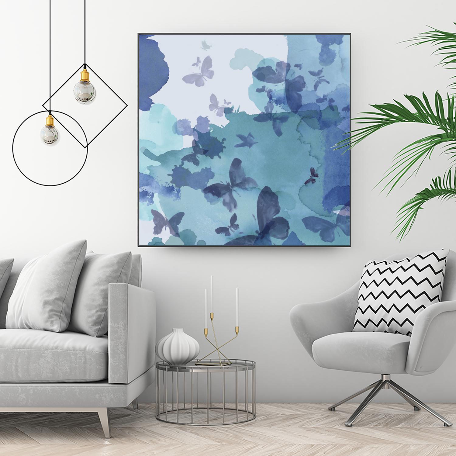 Drift II by Eva Watts on GIANT ART - cyan wildlife