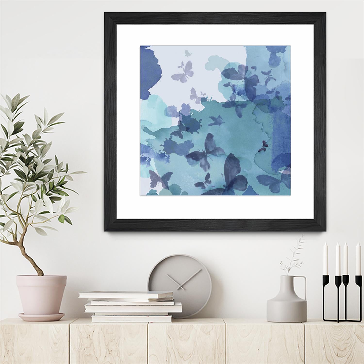 Drift II by Eva Watts on GIANT ART - cyan wildlife