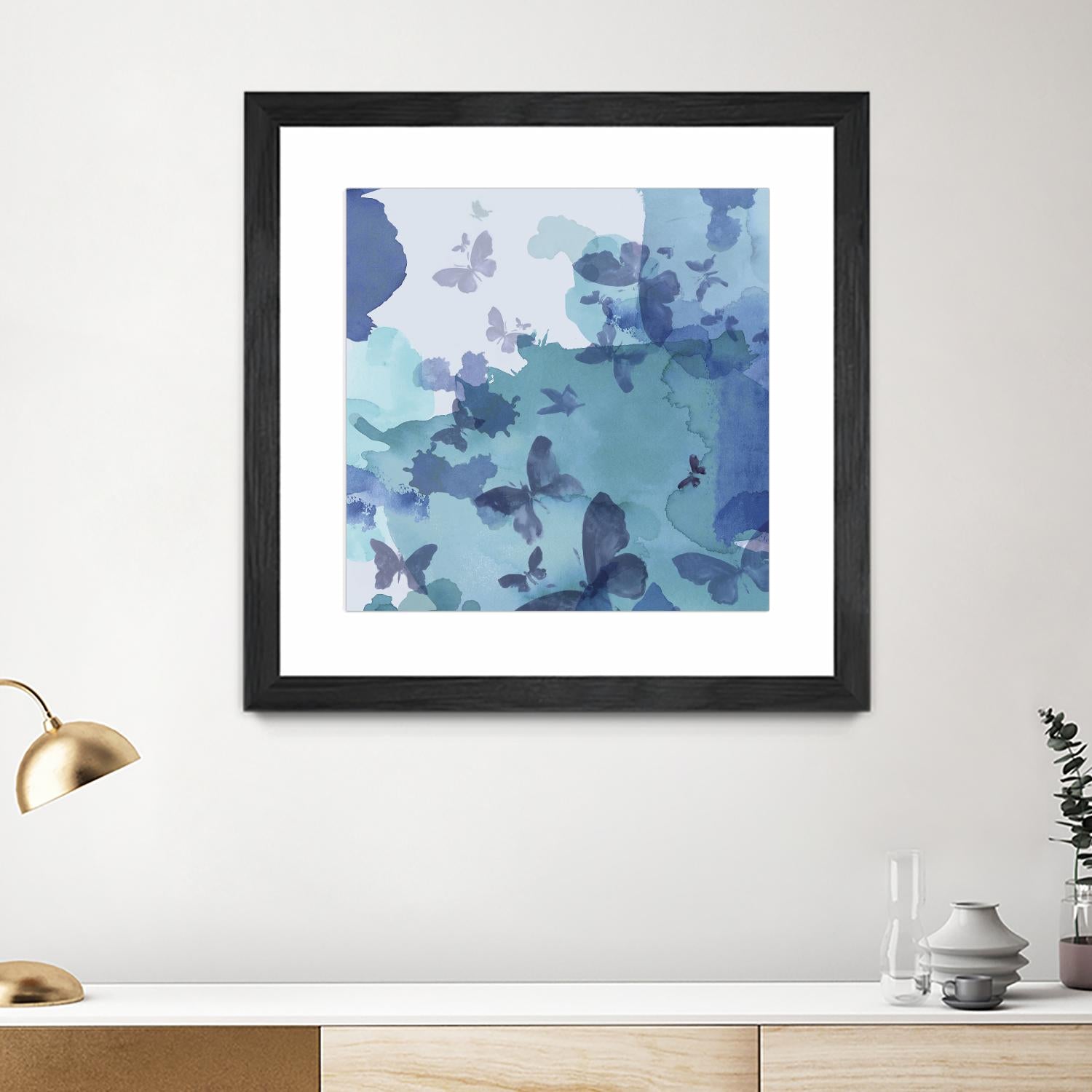 Drift II by Eva Watts on GIANT ART - cyan wildlife