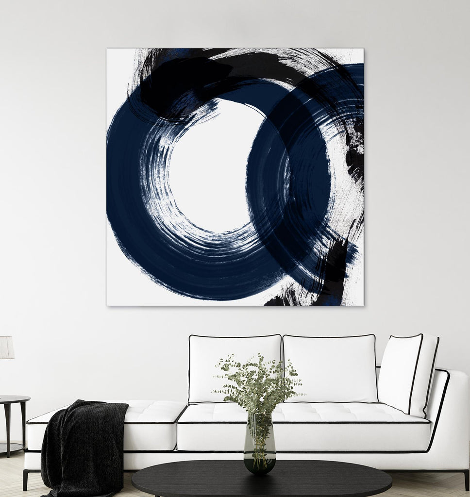Deep Eternity by Isabelle Z on GIANT ART - blue black & white round