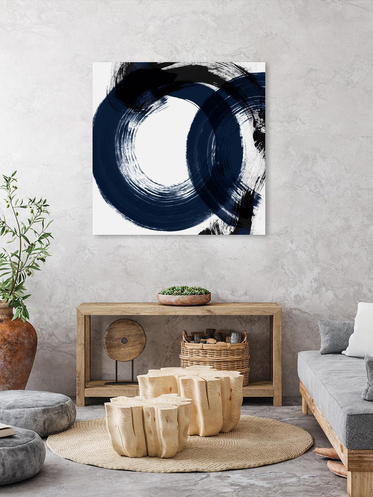 Deep Eternity by Isabelle Z on GIANT ART - blue black & white round