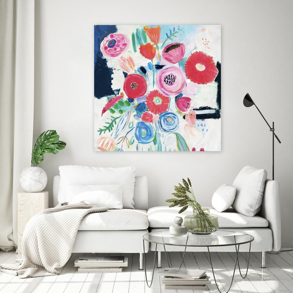 Fresh Florals II par Farida Zaman sur GIANT ART - floral blanc